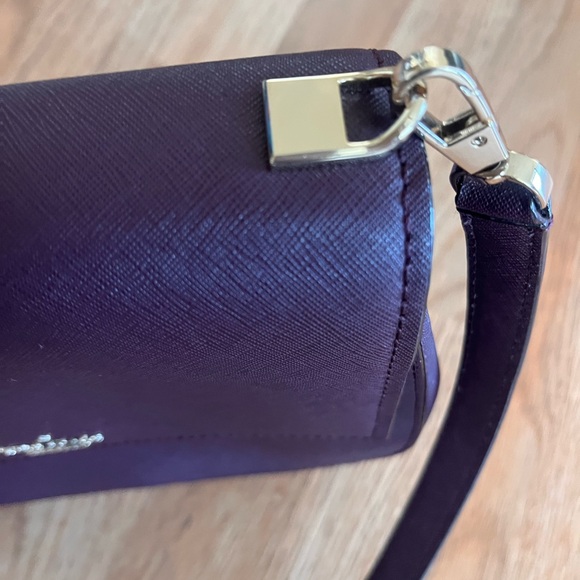 Kate Spade Cameron Street Byrdie Saddle Dark Purple Crossbody Bag - Picture 4 of 12